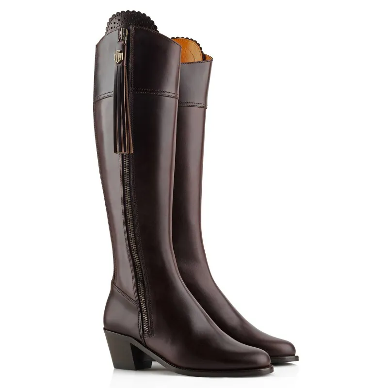 Fairfax and Favor Regina Leather Heel Boot in Mahogany-2